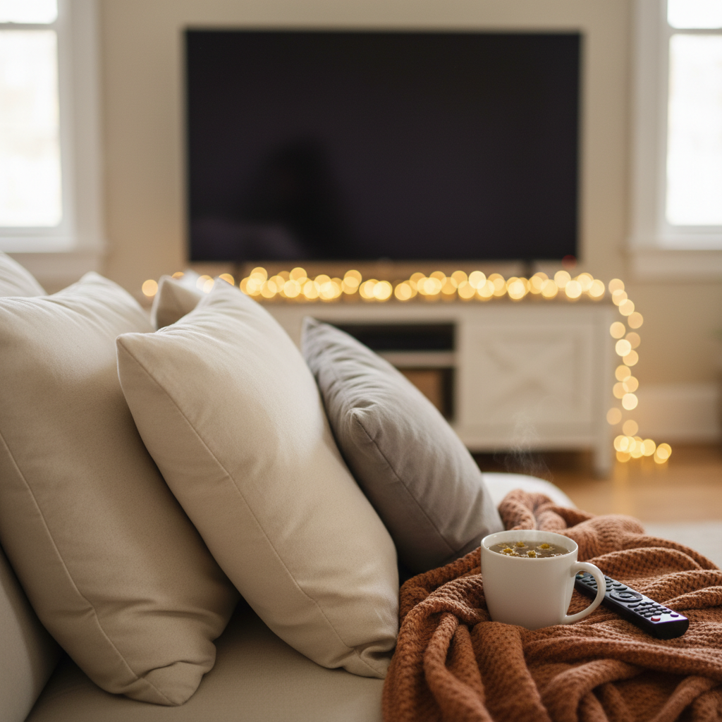 Assortment of pregnancy-friendly snacks and mocktails for movie night