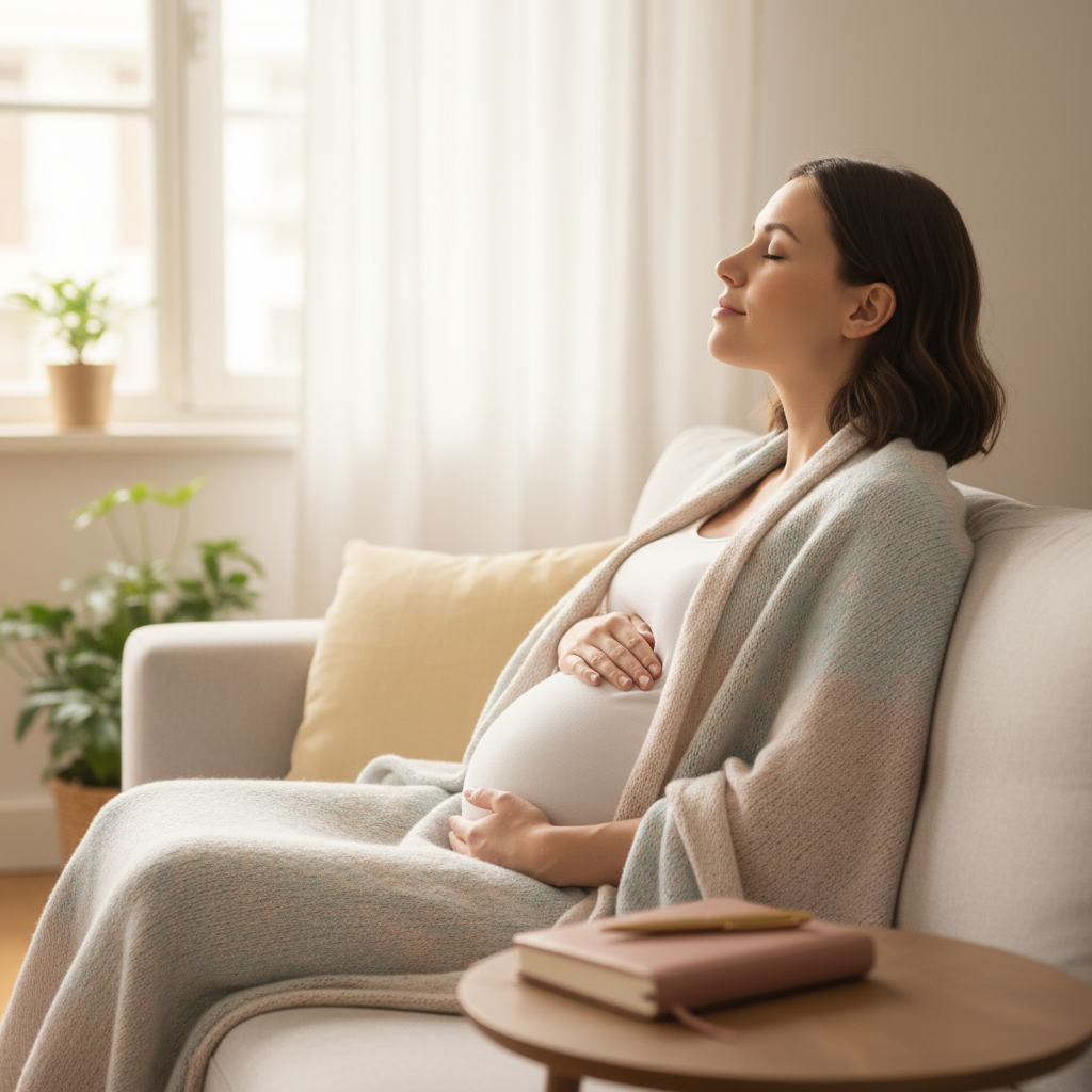 Woman experiencing childbirth anxiety